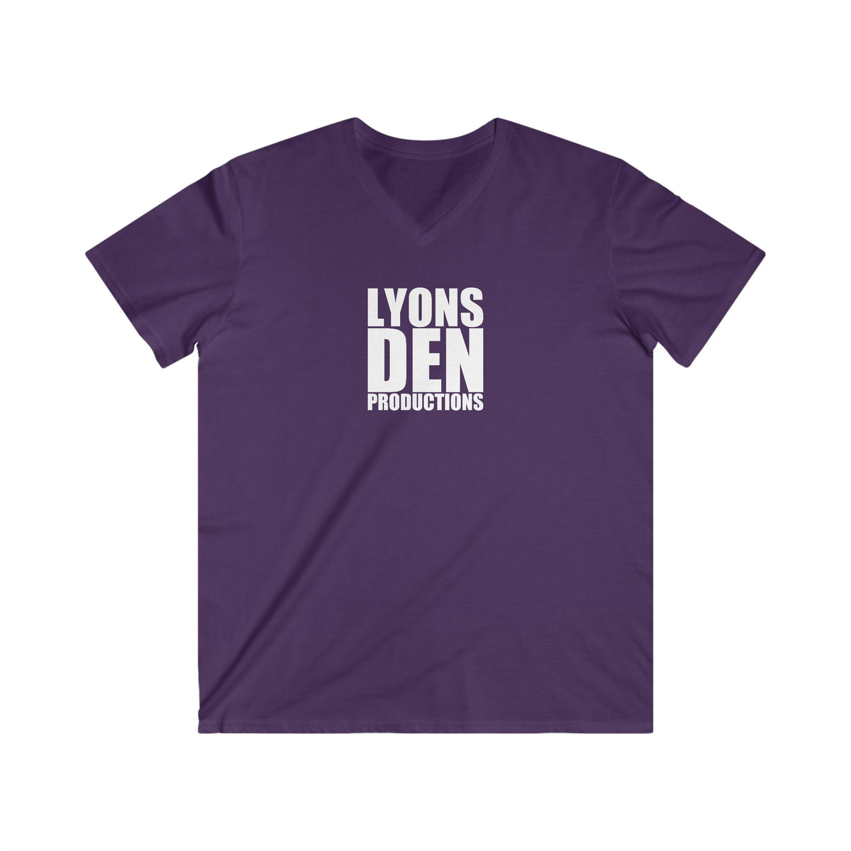 LDP "White" Logo V-Neck Tee — Lyons Den Productions Logo Shirt
