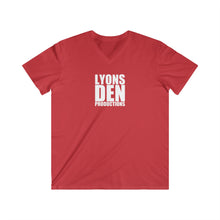 Load image into Gallery viewer, LDP &quot;White&quot; Logo V-Neck Tee — Lyons Den Productions Logo Shirt
