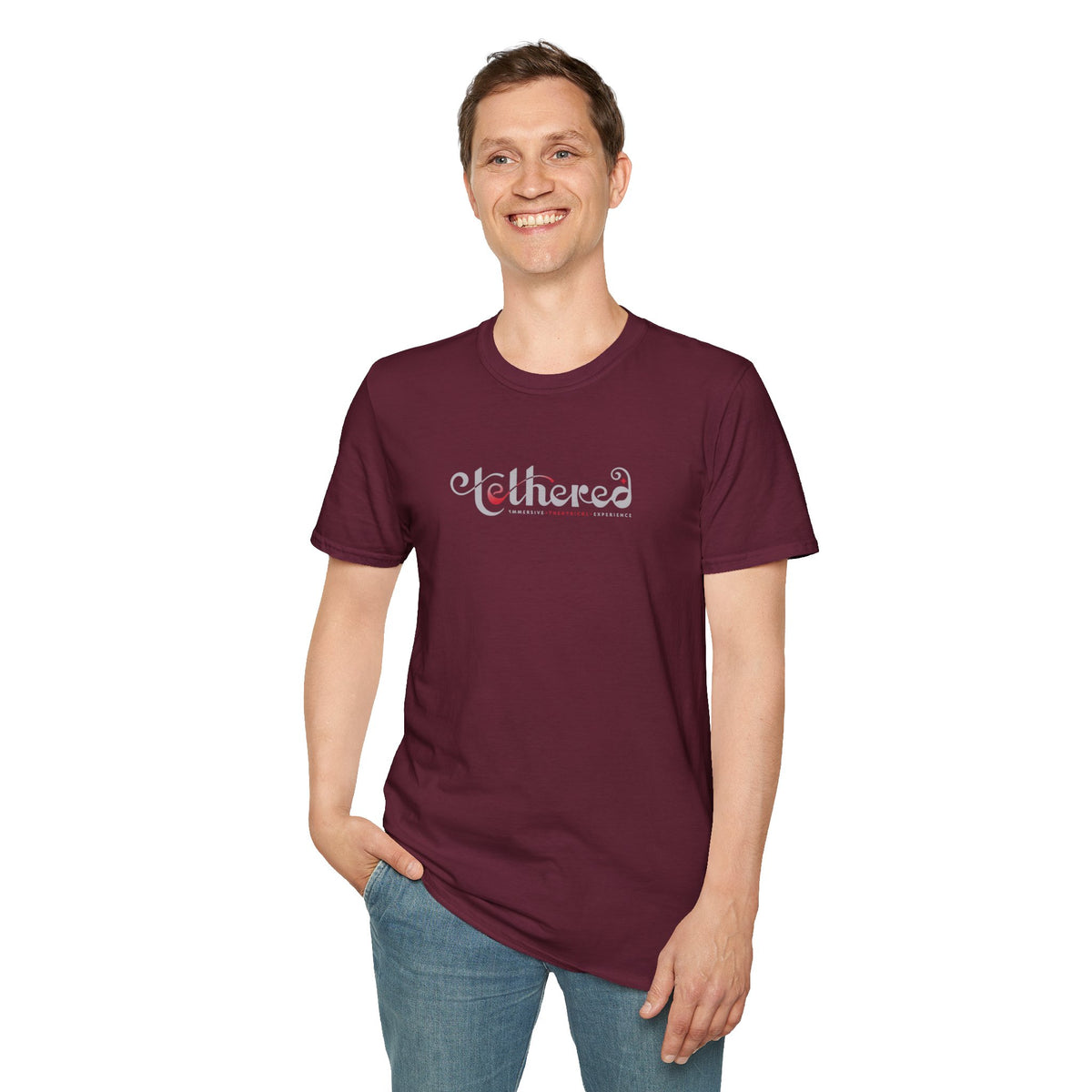 Tethered "White" Logo Unisex Softstyle T-Shirt