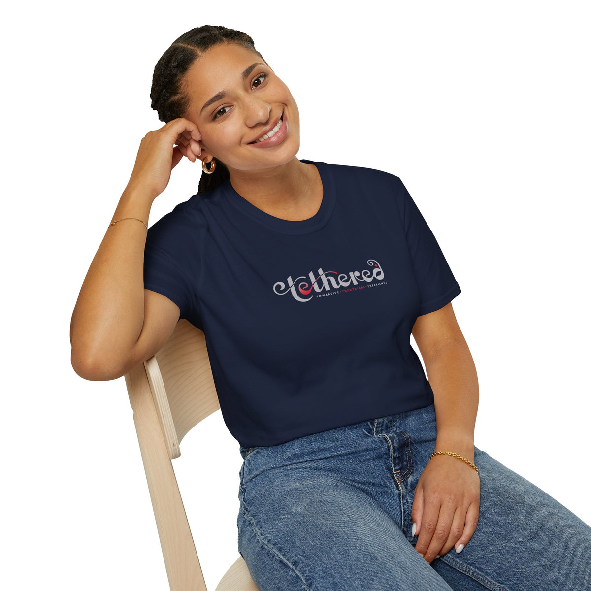 Tethered "White" Logo Unisex Softstyle T-Shirt
