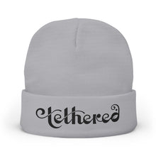 Load image into Gallery viewer, Embroidered Tethered 2025 Knit Beanie — Cozy Winter Hat with Script Embroidery
