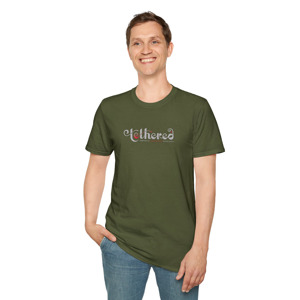 Tethered "White" Logo Unisex Softstyle T-Shirt