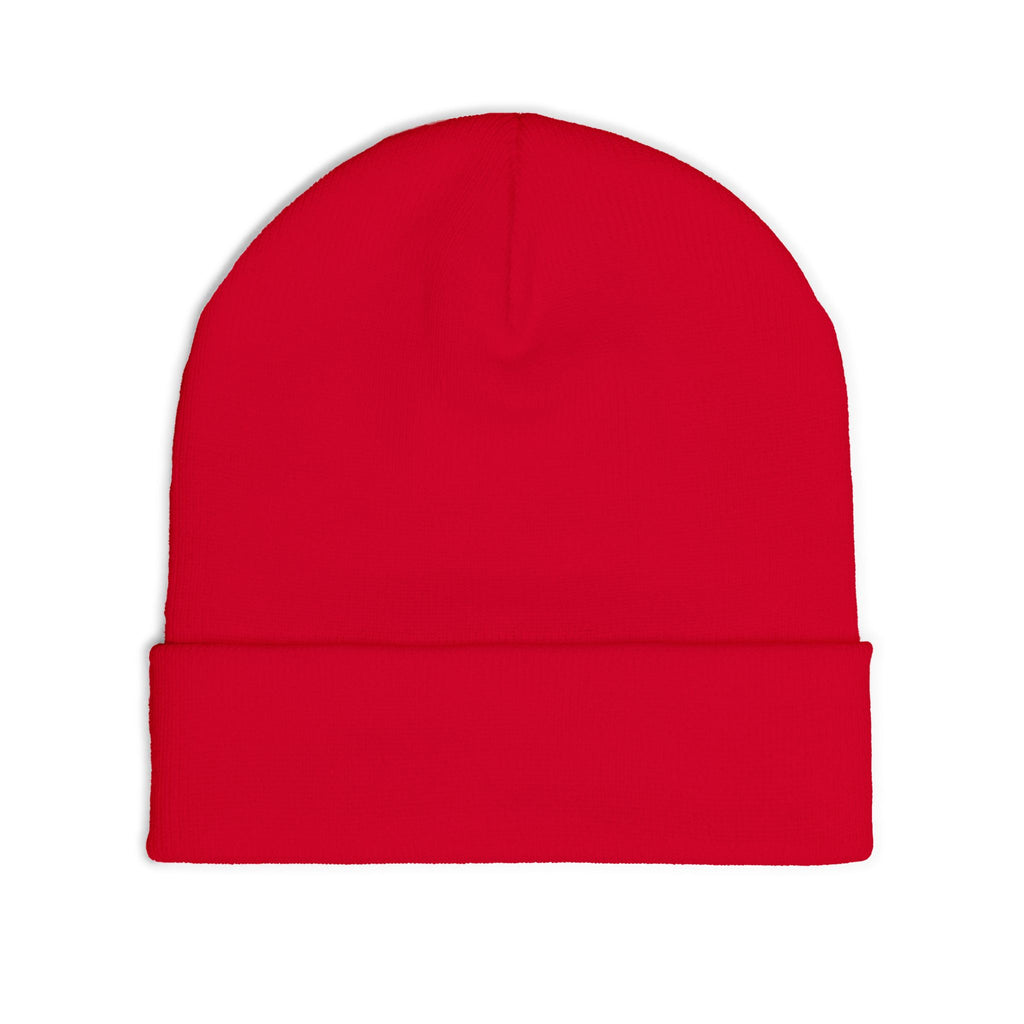 Embroidered Tethered 2025 Knit Beanie — Cozy Winter Hat with Script Embroidery