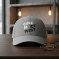 White & Black Cinemactivist Embroidered Logo Baseball Cap