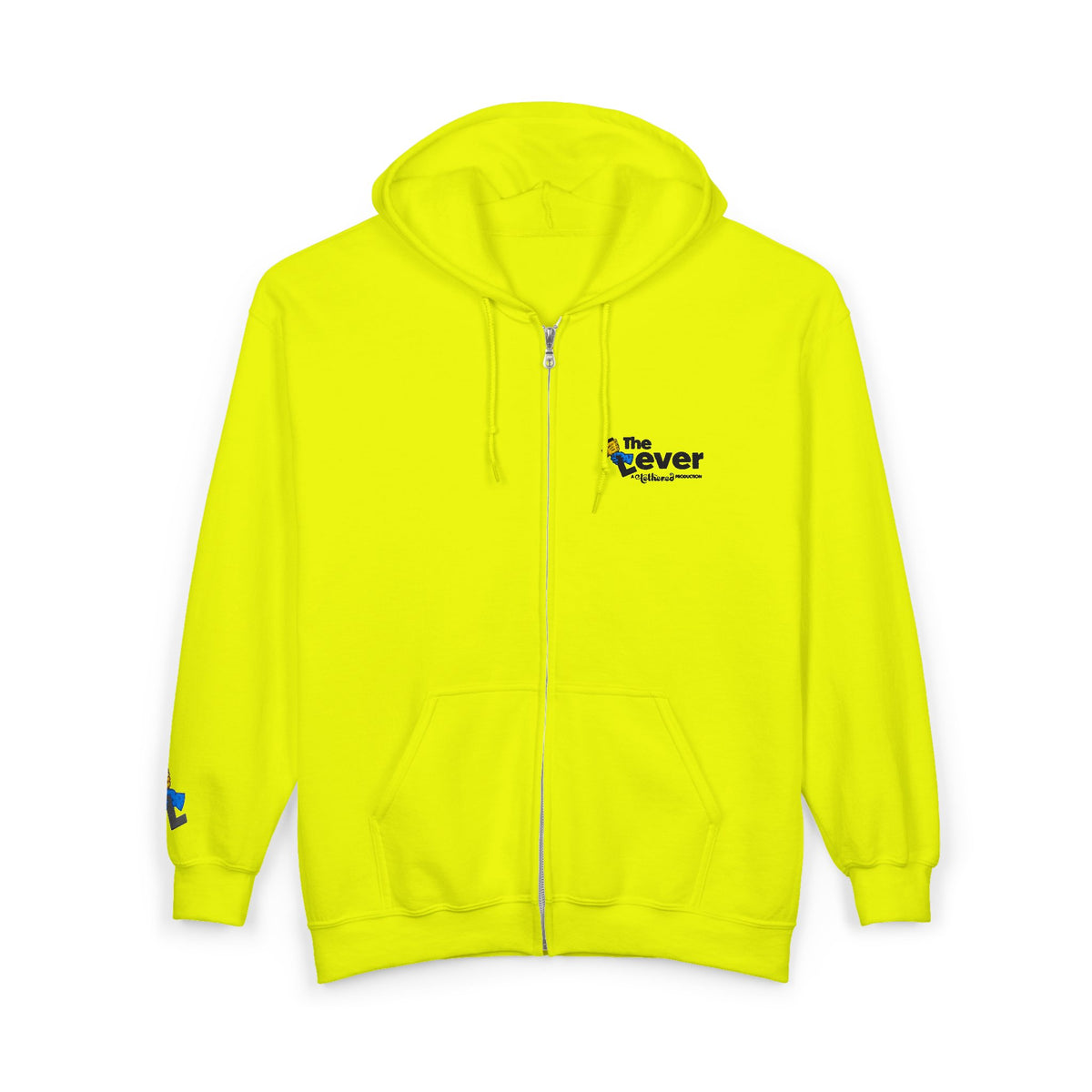 "The Lever" Zip Hoodie with Embroidered Chest & Sleeve Design
