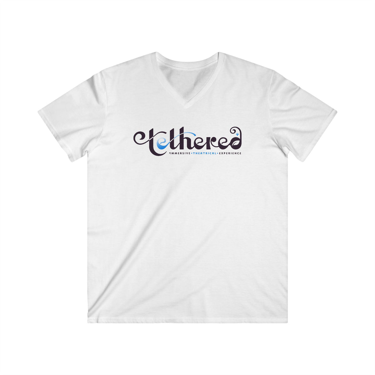 Tethered 2025 Fitted V-Neck T-Shirt – Stylized Script Logo Tee