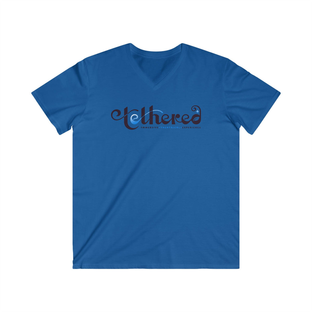 Tethered 2025 Fitted V-Neck T-Shirt – Stylized Script Logo Tee