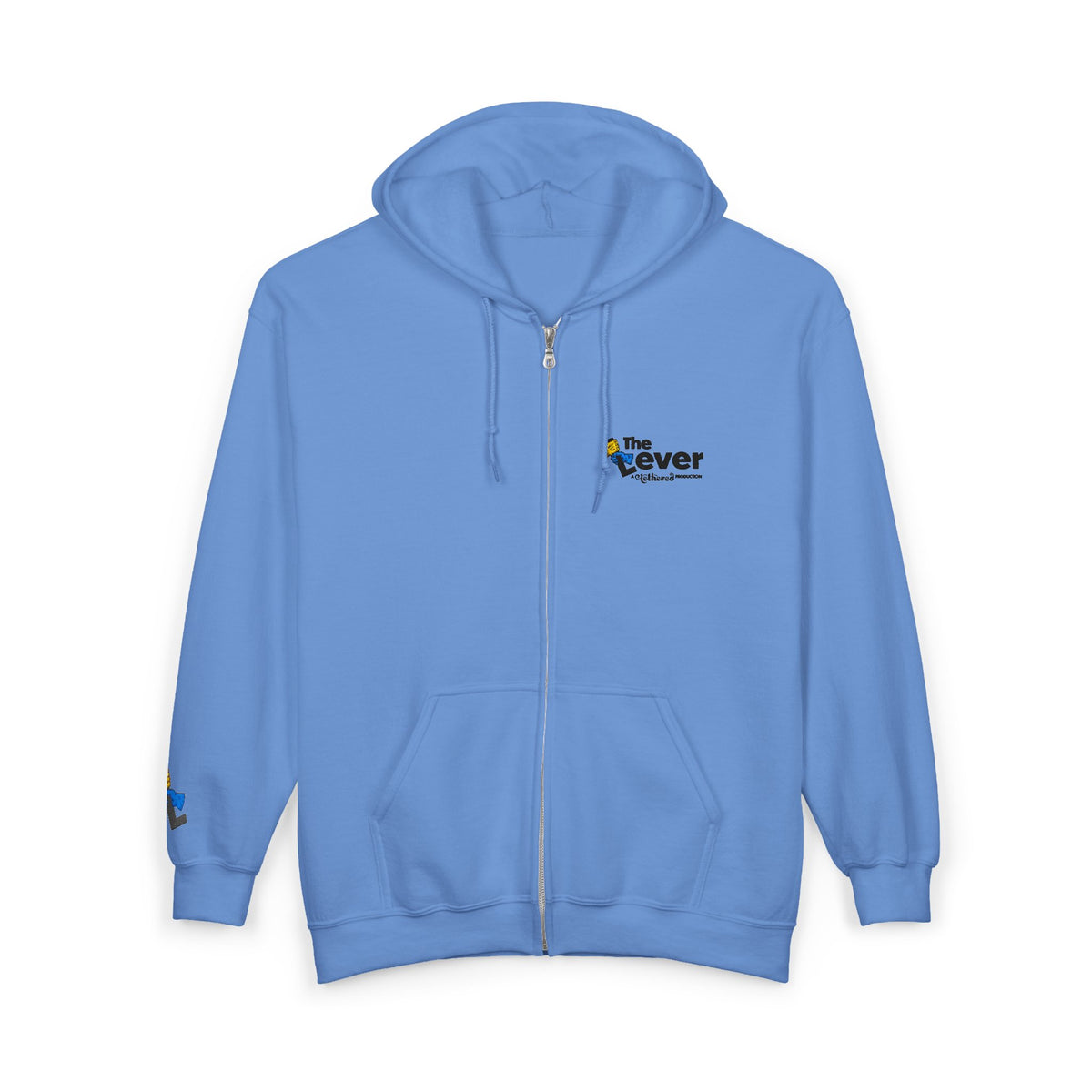 "The Lever" Zip Hoodie with Embroidered Chest & Sleeve Design