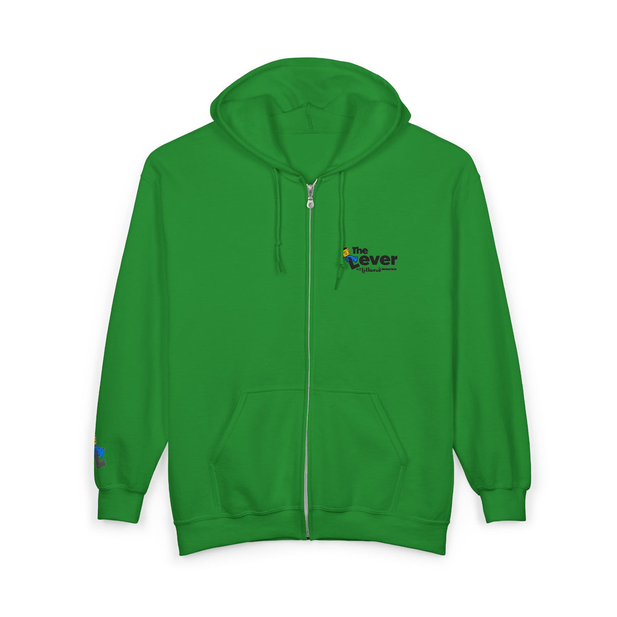 "The Lever" Zip Hoodie with Embroidered Chest & Sleeve Design