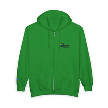 Load image into Gallery viewer, "The Lever" Zip Hoodie with Embroidered Chest &amp; Sleeve Design
