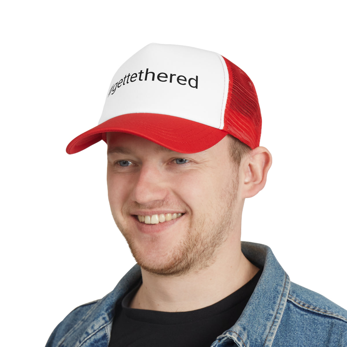 #gettethered Hashtag in Black Mesh Cap