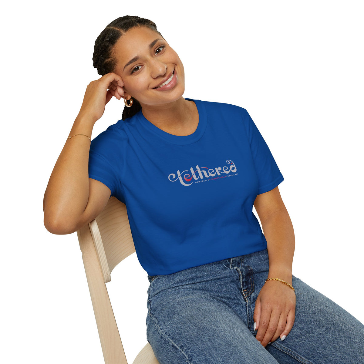 Tethered "White" Logo Unisex Softstyle T-Shirt