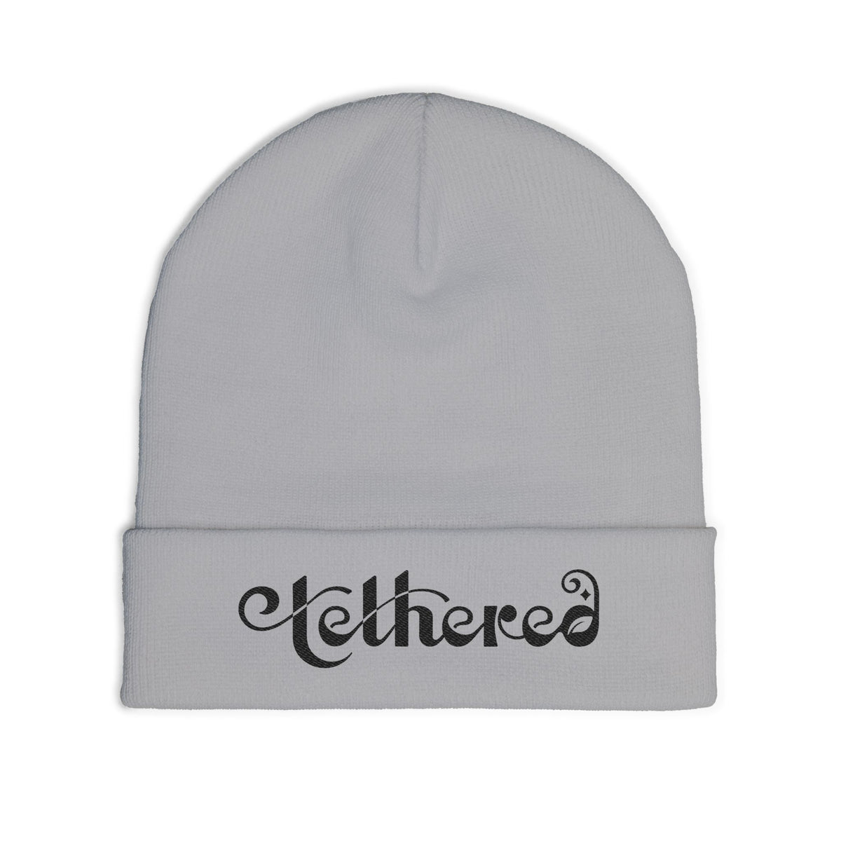 Embroidered Tethered 2025 Knit Beanie — Cozy Winter Hat with Script Embroidery