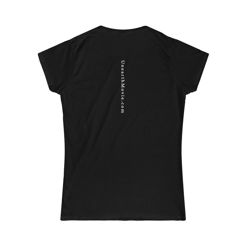 No Fracking Way Unearth Women's White Text Softstyle Tee