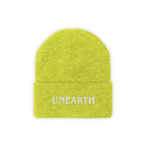 Unearth White Logo Knit Beanie