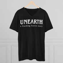 Load image into Gallery viewer, Unearth White Logo Men&#39;s Lightweight V-Neck Semi-Fitted Tee
