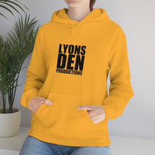 Load image into Gallery viewer, Lyons Den Productions Black Logo Unisex Heavy Blend™ Hooded Sweatshirt
