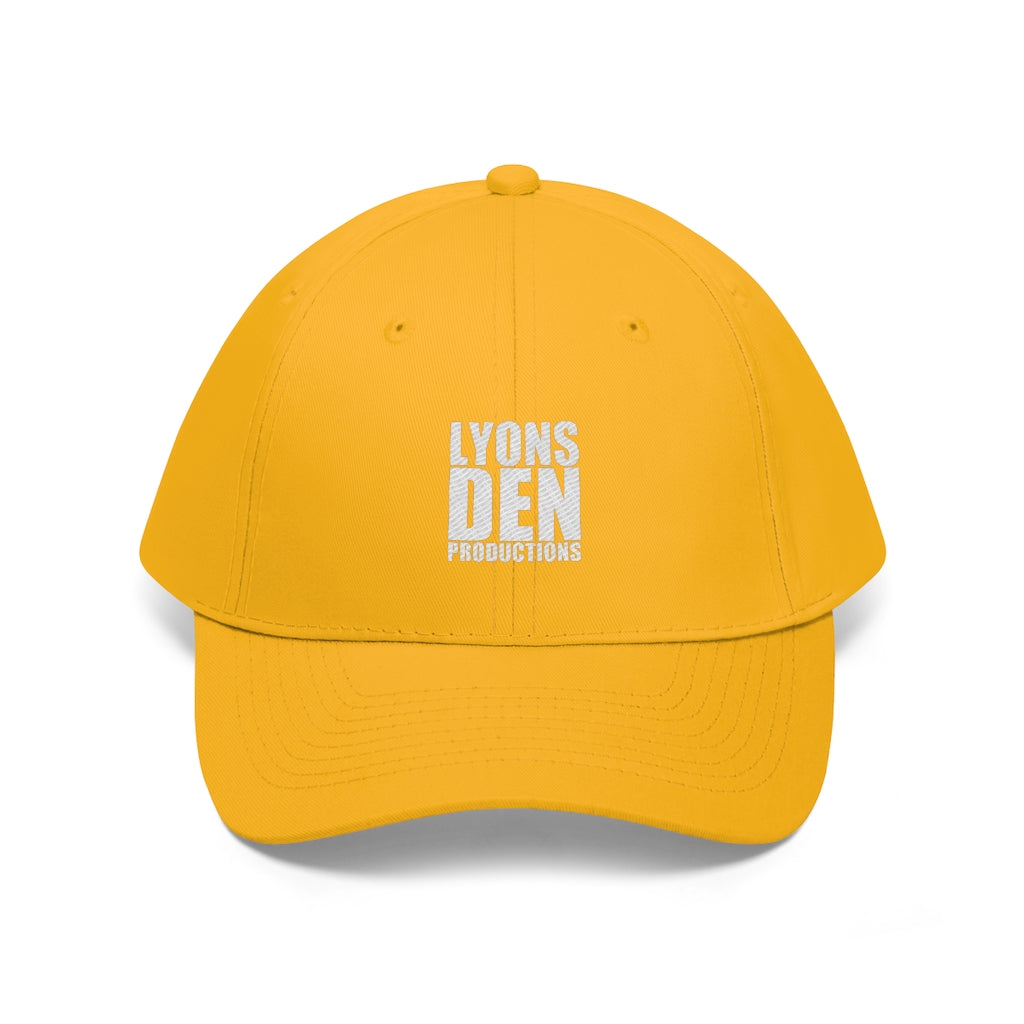 Lyons Den Productions White Logo Unisex Twill Hat