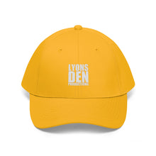 Load image into Gallery viewer, Lyons Den Productions White Logo Unisex Twill Hat
