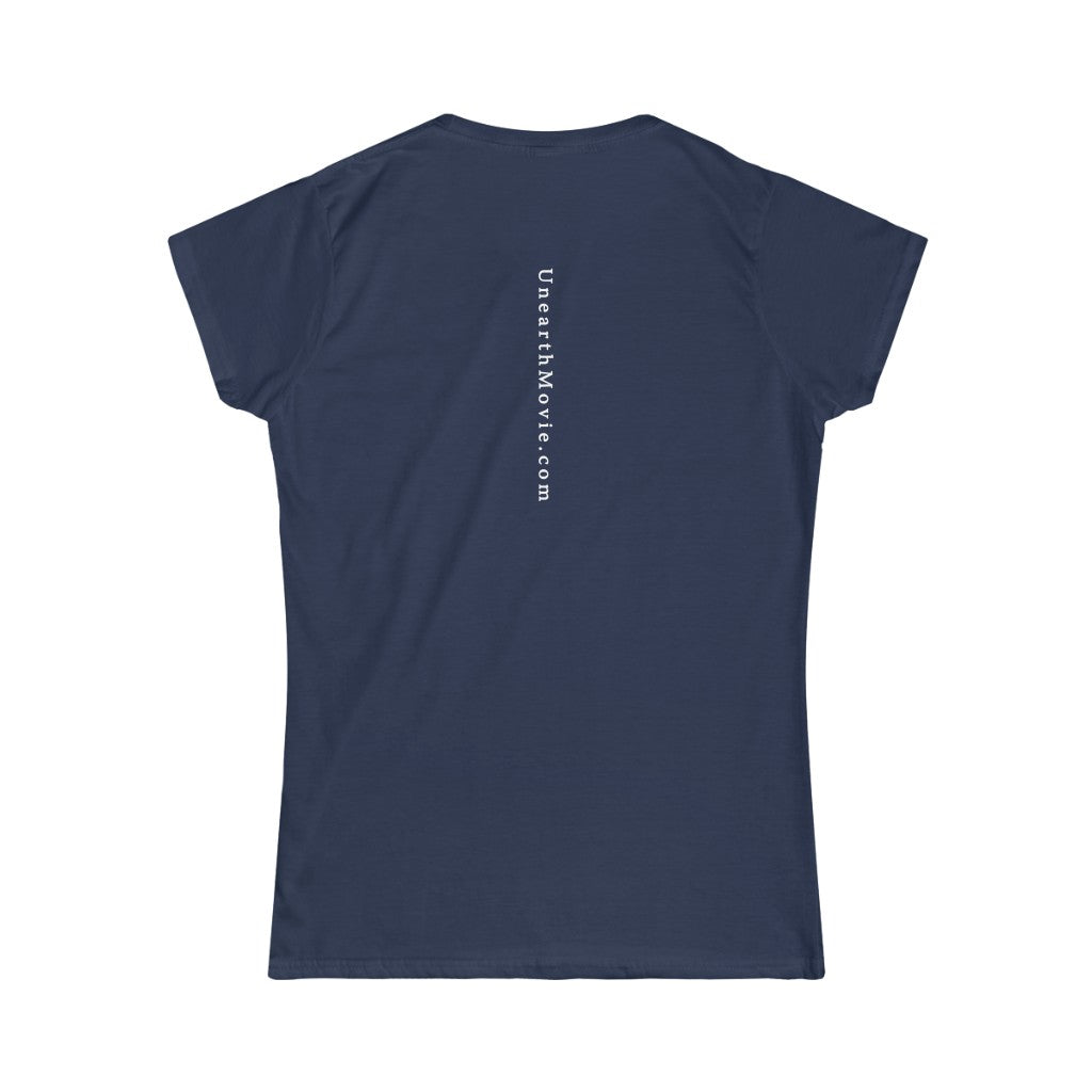 No Fracking Way Unearth Women's White Text Softstyle Tee
