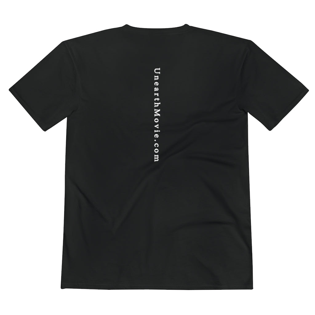 Unearth White Logo Men's Lightweight V-Neck Semi-Fitted Tee