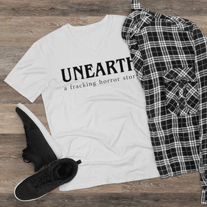 Unearth Black Logo Men's Lightweight V-Neck Semi-Fitted Tee
