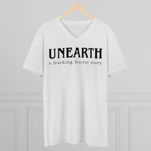 Unearth Black Logo Men's Lightweight V-Neck Semi-Fitted Tee