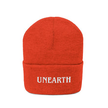 Load image into Gallery viewer, Unearth White Logo Knit Beanie
