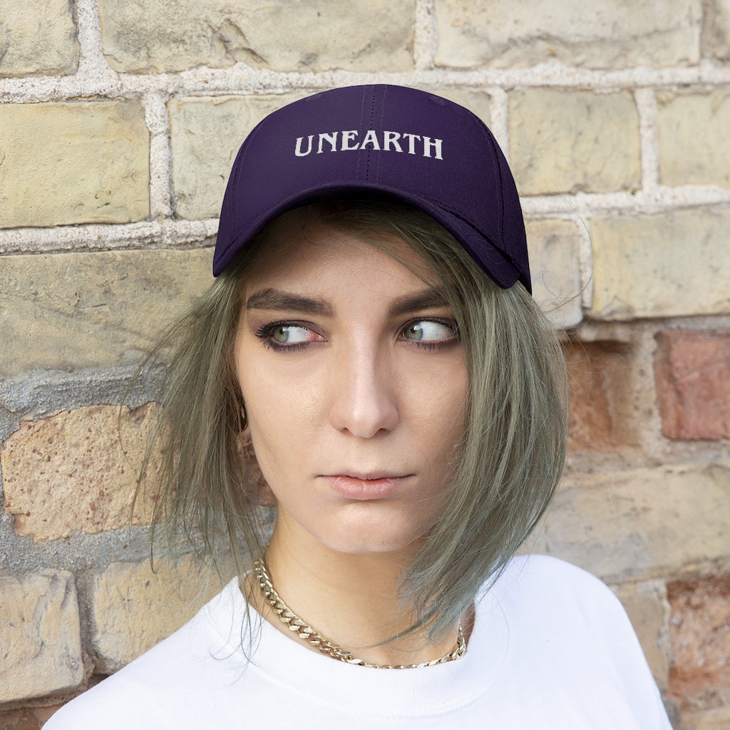 Unearth White Logo Unisex Twill Hat