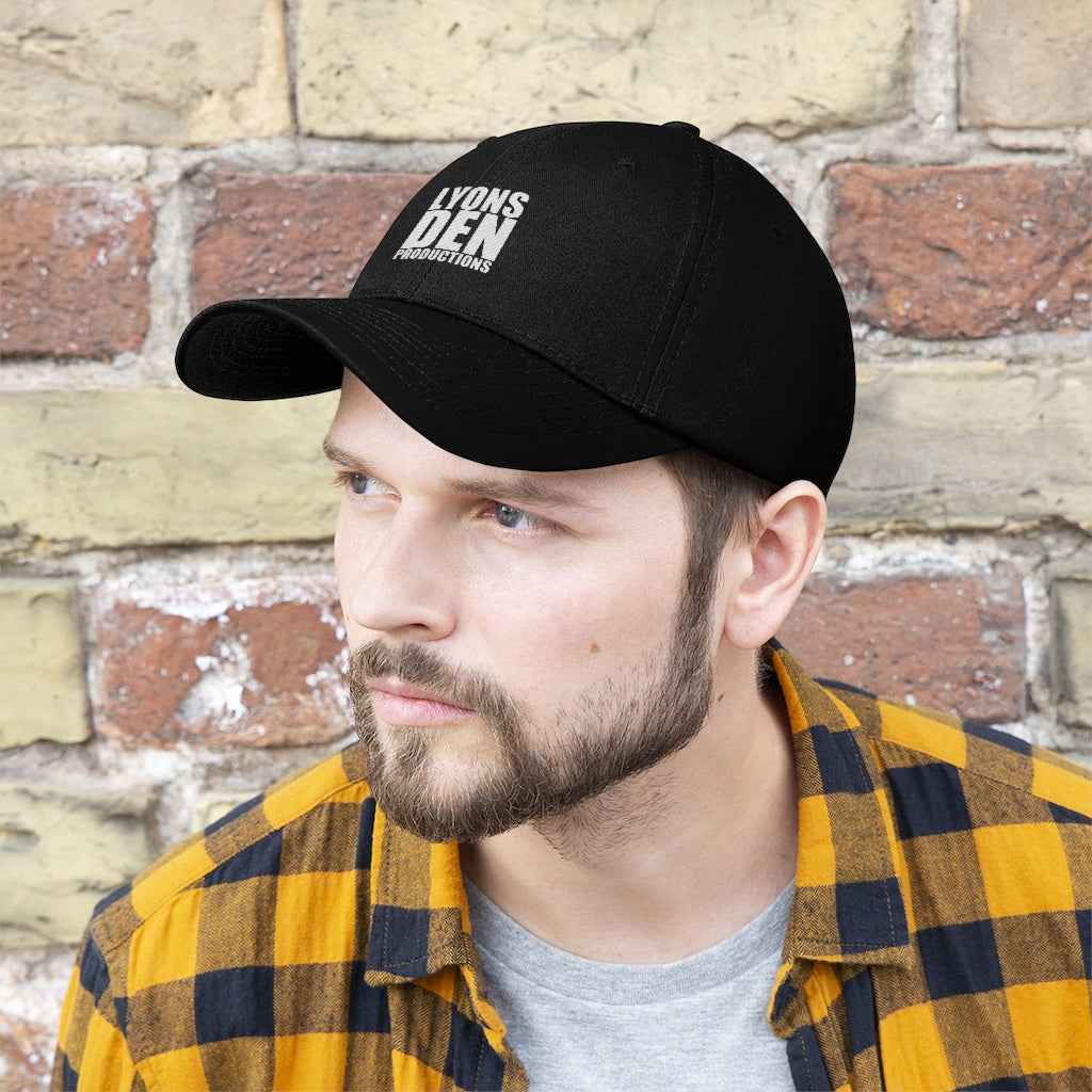 Lyons Den Productions White Logo Unisex Twill Hat